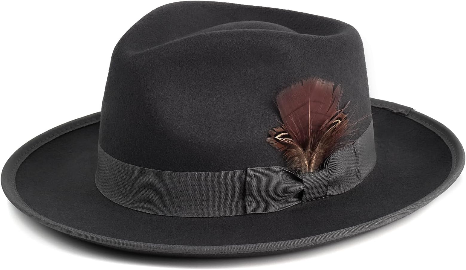 FADACHY Fedora Hats for Men & Women Wide Brim Felt Hat Dress Panama Trilby Hats