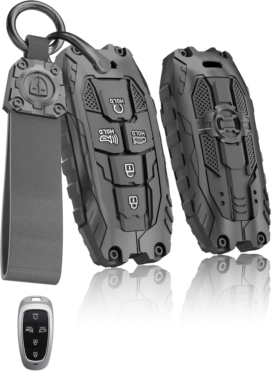 Heavy Car Key Case Protector Compatible with Hyundai 5/7 Buttons Smart Key