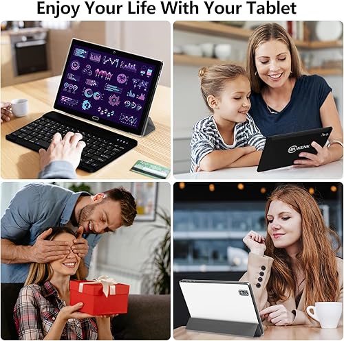 Miniatura 8 de Tablet Android 13 2025, tableta 2 en 1 de 10.1 pulgadas, tabletas celulares 4G con teclado, 64 GB de ROM + 4 GB de RAM, procesador Octa-Core, 2