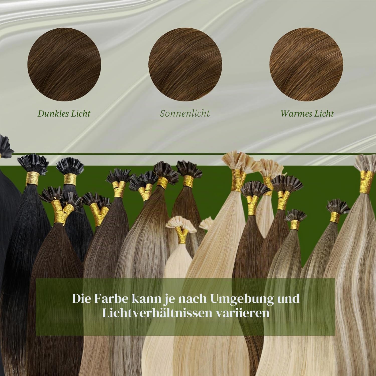 RUNATURE Bonding Extensions Echthaar 60cm Blond Extensions Echthaar Bondings 1g/s Menschliches Haar 50 Strähne Echthaar Extensions Bondings Platinblond Haarextensions #60