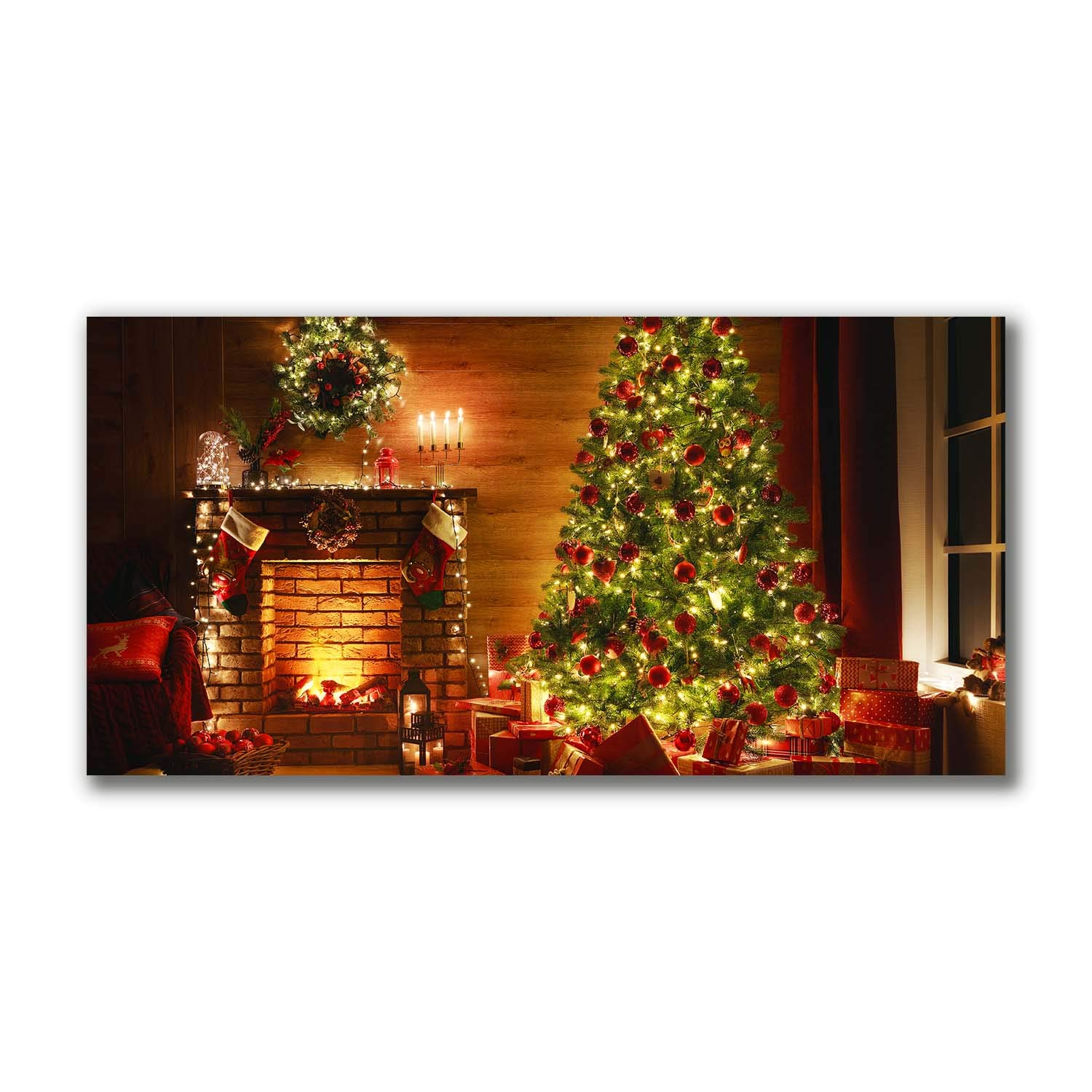 Impression sur toile de Noël Tulup 100x50 cm pour la décoration murale du salon