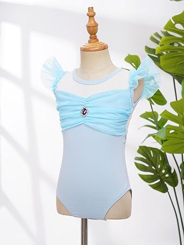 Miniatura 4 de FEESHOW Leotardos de ballet para niñas y niños, mangas voladoras, body de baile, bailarina, sala de baile, gimnasia, unitardo