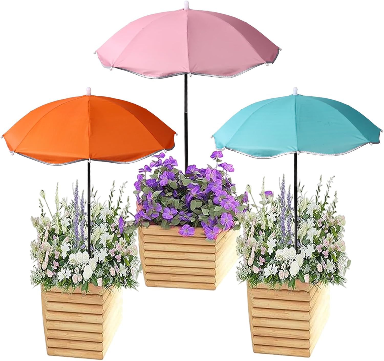 Lyreh 3pcs Plant Umbrellas for Outdoor Plants, 3 Color Diameter 23.62in Garden Plant Umbrella for Providing Shade Cover to ‌Defend Patio Flowers Plants Fruits and Vegetables From Blazing Sun