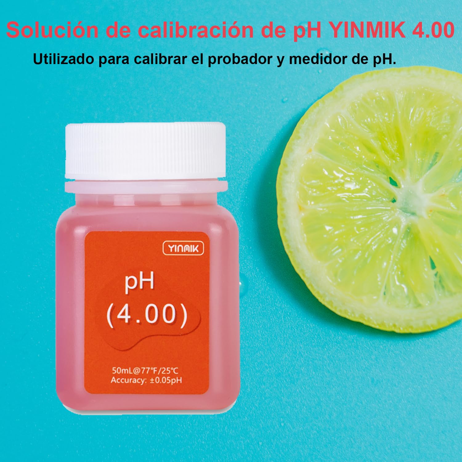 YINMIK Kit de solución de calibración de medidor de pH (4.00, 7.00 y 10.01) con kit de solución protectora de pH. 3 * solución tampón de calibración de pH de 50 ml y 2 * solución de pH KCL de 10 ml