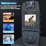 Mini Action Camera, 4K HD Body Camera, 180° Camera Magnetic Pocket Thumb Cam, Portable Mini WiFi 120° Wide Angle Camera Outdoor Sports for Recording,Outdoors Activities(Includes 128GB Memory Card)
