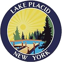 Vista 2 de Lake Dock - Lake Placid - Nueva York 3.5" DIY Adhesivo de vinilo adhesivo de aventura vacaciones tema novedad apliques