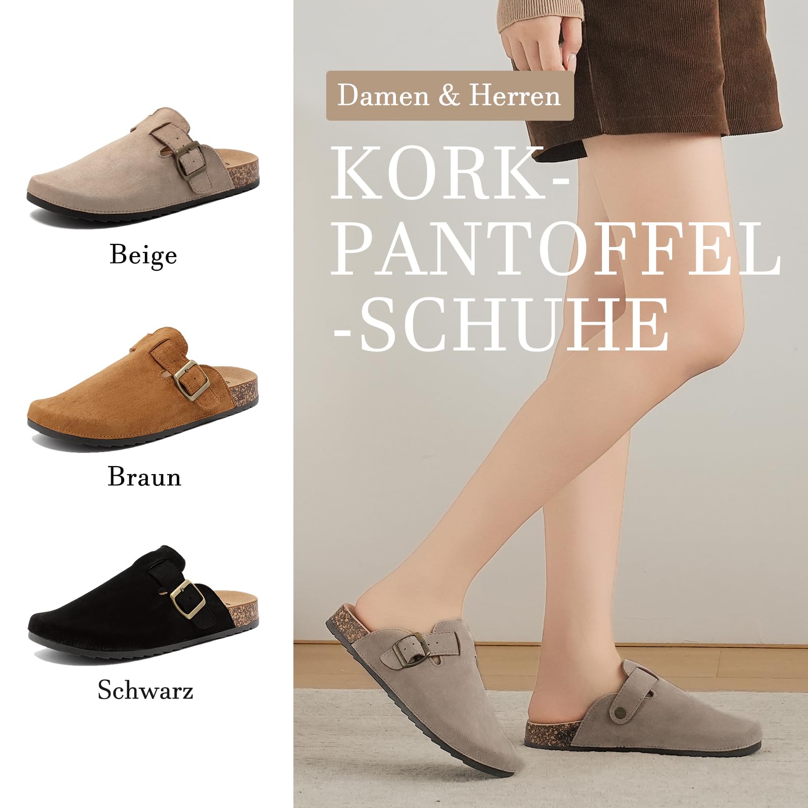 Sabot Donna e Uomo, Ciabatte Chiuse in Pelle, Comode e Traspiranti, Ideali per Casa e Giardino, Sandali Pantofola Misure 36-46