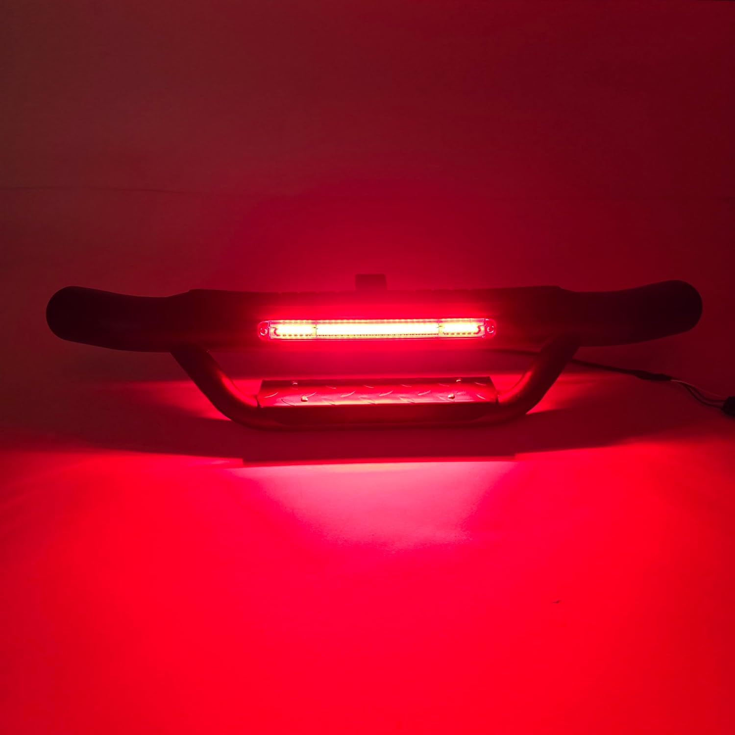 LEDIN 36" L x 6.5" H Towing Hitch Step Bar Drop Step 2" Receiver Black Red LED Brake Stop Light Bar Rear Bumper Guard Anti Slip Pad Universal Truck RV Trailer