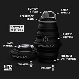 HYDAWAY 17oz Collapsible Water Bottle - BPA-Free, Leakproof, Lightweight, and Space-Saving - Perfect for Travel, Hiking, and Everyday Hydration