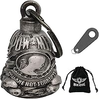 Vista 16 de Dream Apparel Campanas de motocicleta para motociclistas, accesorios de campanas pesadas y llavero para la suerte