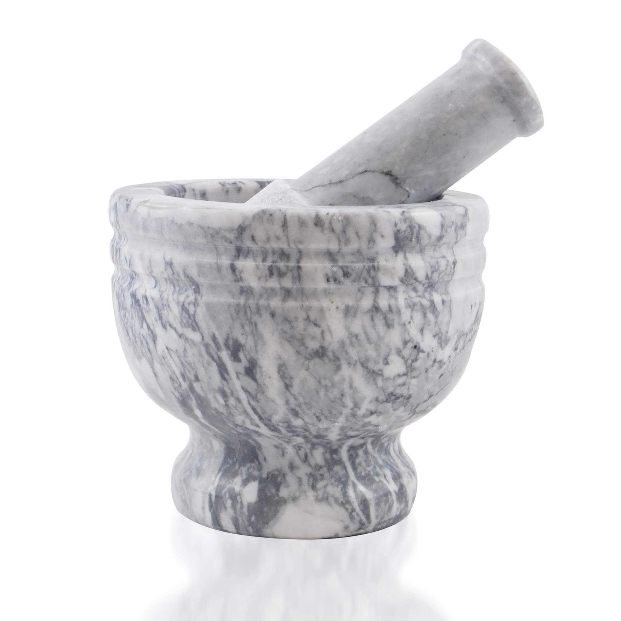 Mortero de mármol para condimentar y mortero de granito pulido para triturador de polvo y pasta de ajo, especias, hierbas, decoración del hogar
