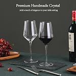 BACLIFE Verres à vin rouge soufflés à la main 4, Prime 15 oz Verres à vin en cristal à longue tige – Cadeau unique pour mariage, anniversaire, Noël, utilisation quotidienne