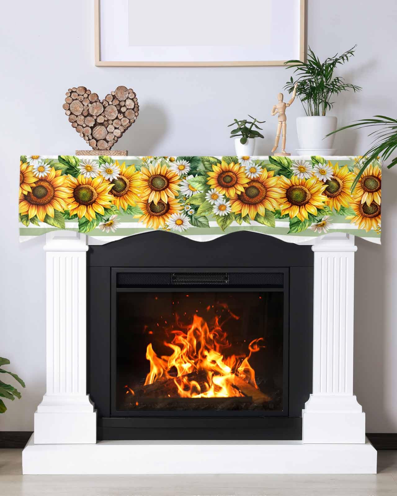 Hydrangea Fireplace Mantel Runner, Spring Mantel Scarf, Summer Mantle Runner,summer Fireplace