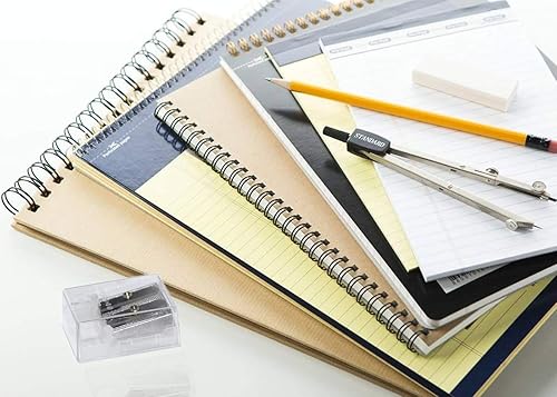 Miniatura 6 de Sacapuntas de metal de doble agujero de doble agujero, sacapuntas de mano con estuche de captura de virutas, sacapuntas manuales, paquete a granel,