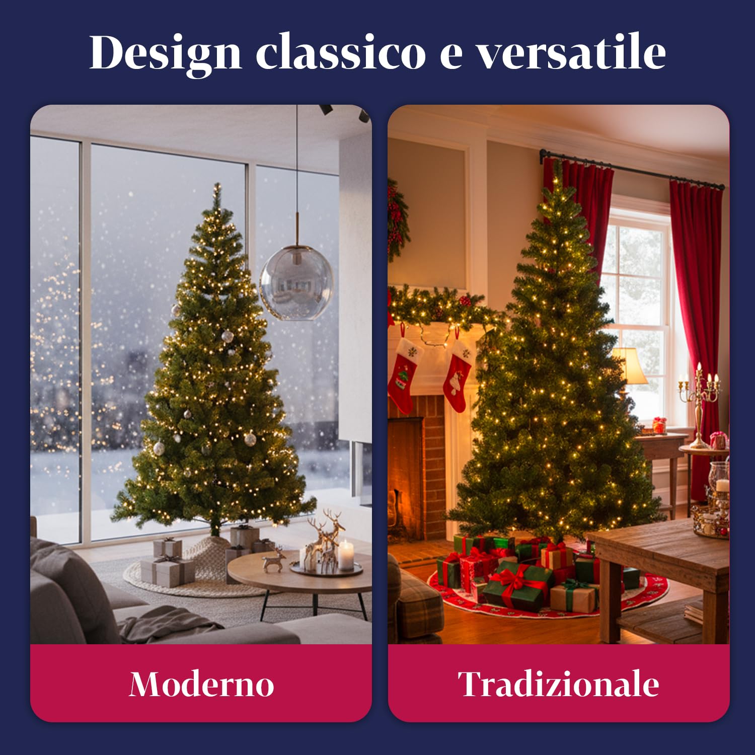 Wintem - Arbre Traditionnel Vert de Noël 210 cm avec 631 Branches denses en PVC écologique et Base en métal, Facile à Assembler et à réutiliser, Parfait comme Arbre de Noël Fin pour l'intérieur