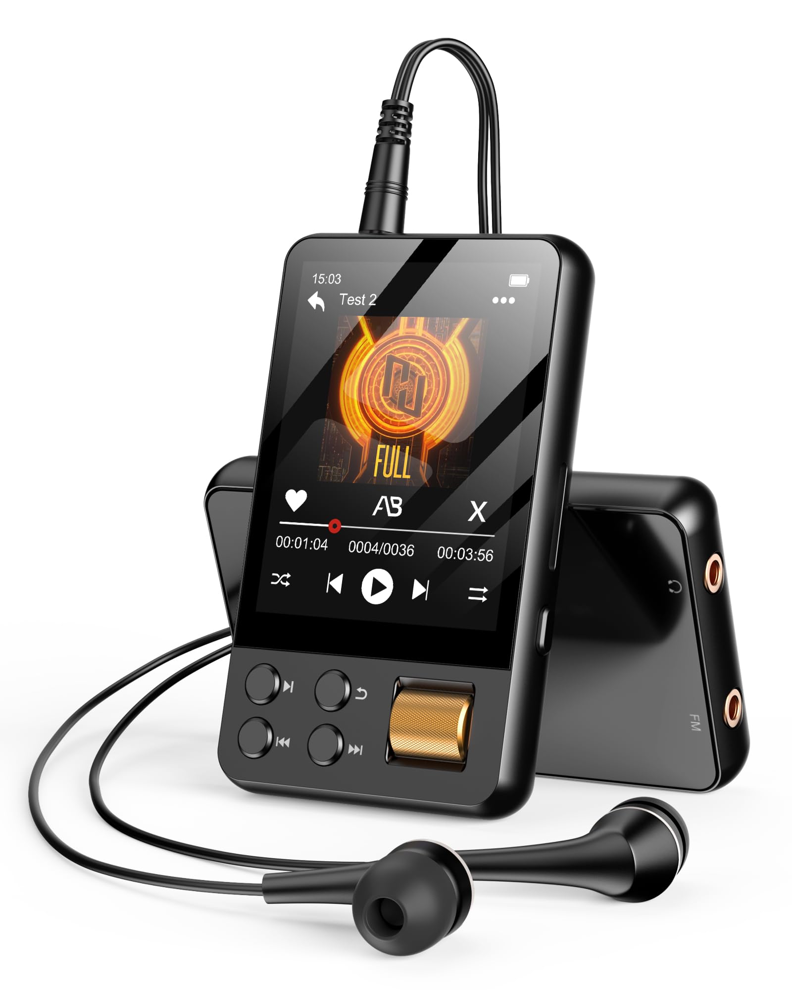 128GB MP3 Player with Bluetooth 5 3 AGXOV Music Player with Built-in HD Speaker FM Radio Voice Recorder
