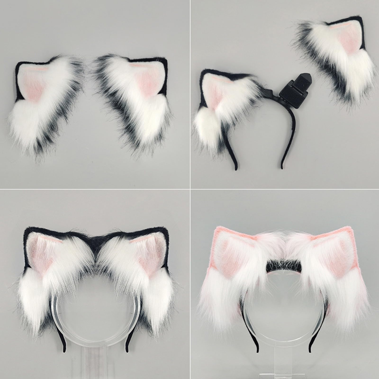 Diadema con orejas de gatos y zorros, diadema eléctrica con orejas de gato móviles, accesorios para disfraz de Halloween, Animal recargable