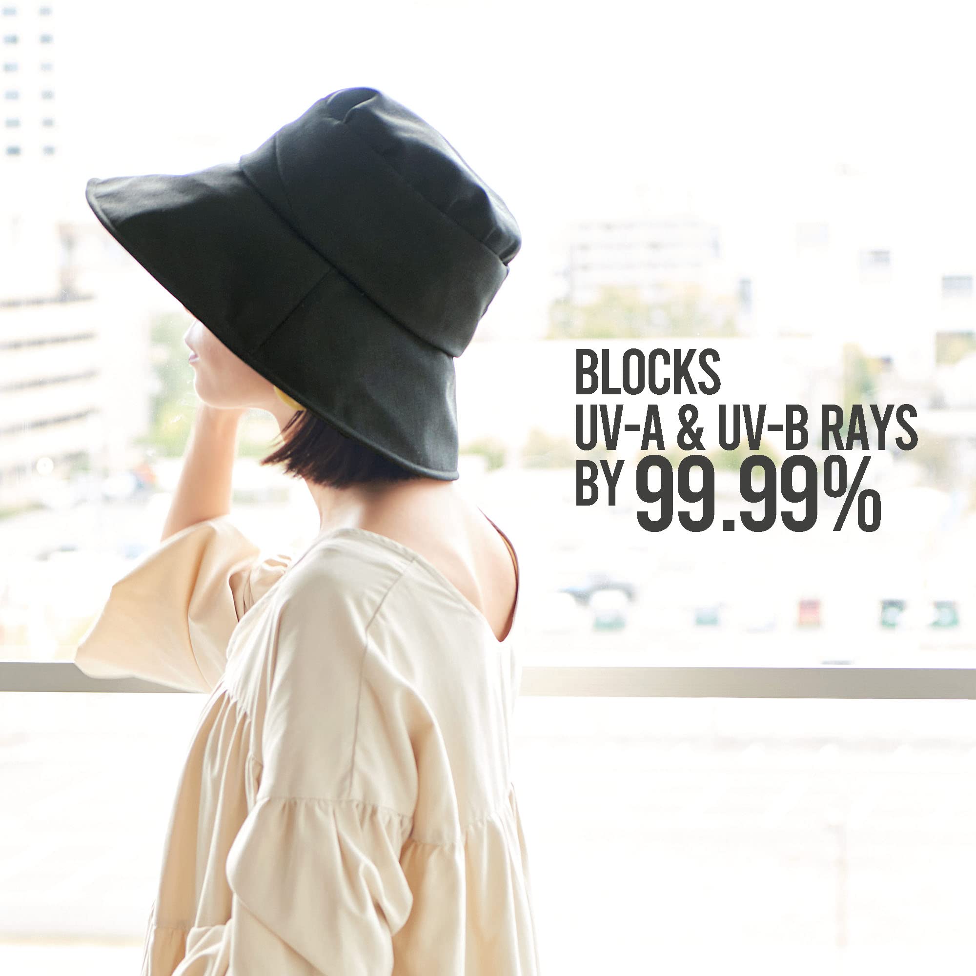 Chapeau Soleil Femme avec Protection UV, Capeline d'Été Pliable À Bord Large pour Plage Ou Jardinage Mode Japonais