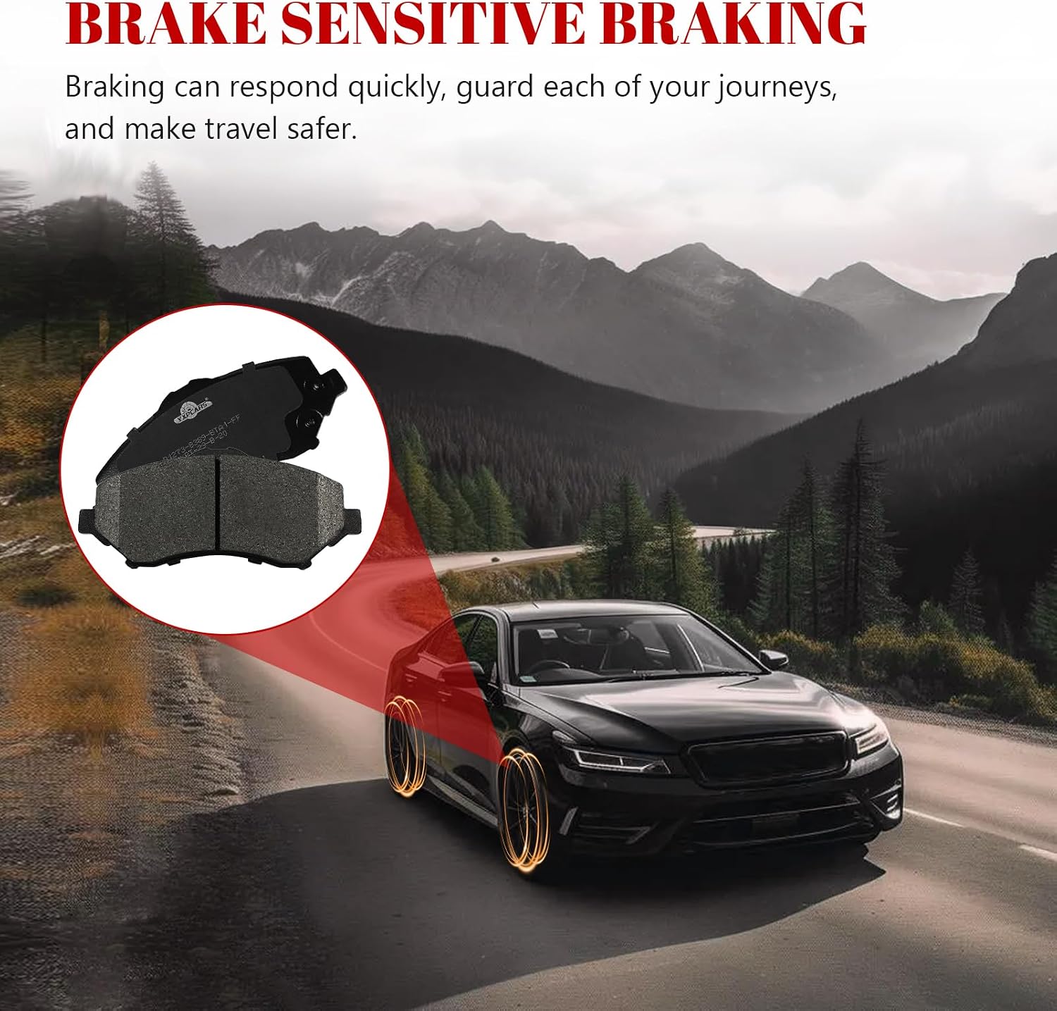 Front and Rear Ceramic Disc Brake Pads Set Replacement for Dodge Nitro 2007-2011 for Jeep Liberty 2008-2012 for Wrangler 2007 2008 2009 2010 2011 2012 2013 2014 2015 2016 2017