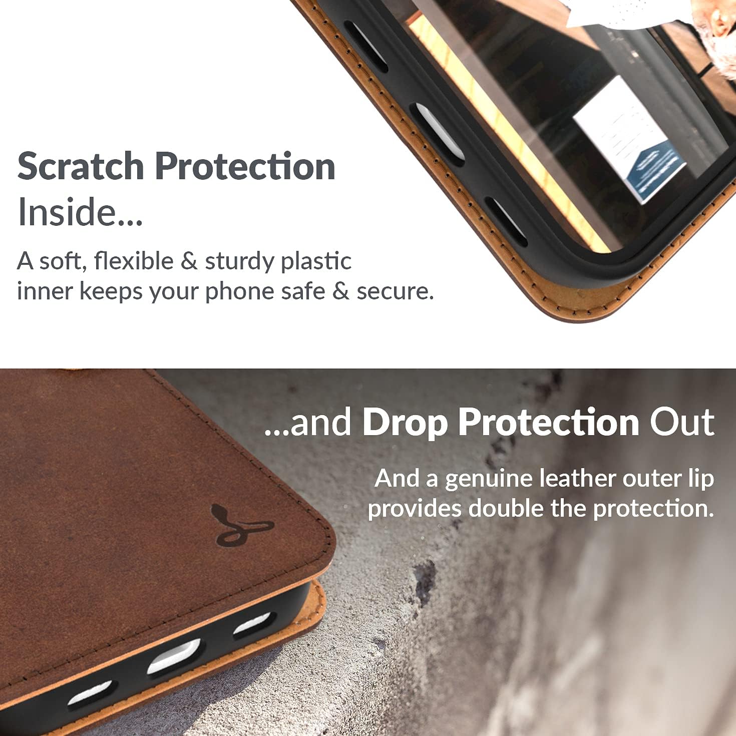 Snakehive Leather Wallet for iPhone 13 Mini || Genuine Leather Wallet Phone Case || Real Leather with Viewing Stand & 3 Card Holder || Flip Folio Cover with Card Slot (Brown)