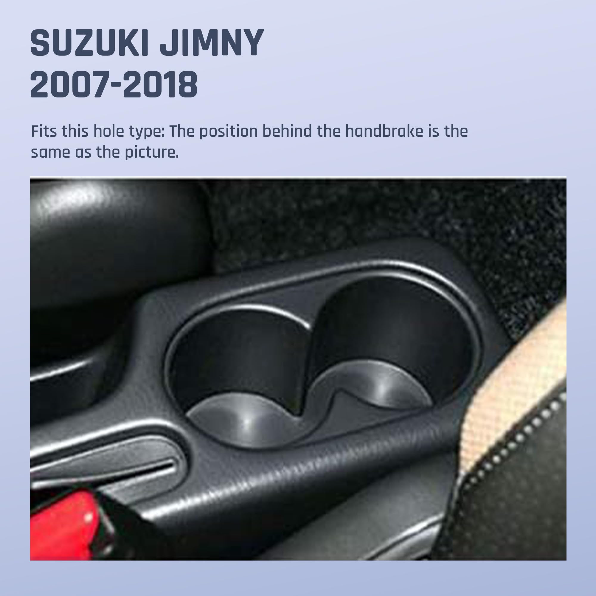 Podłokietnik do Suzuki Jimny 2007-2018, akcesoria do konsoli środkowej, skórzany, podłokietnik, podwójna warstwa do przechowywania, z uchwytem na kubek, czarny (czarna linia)