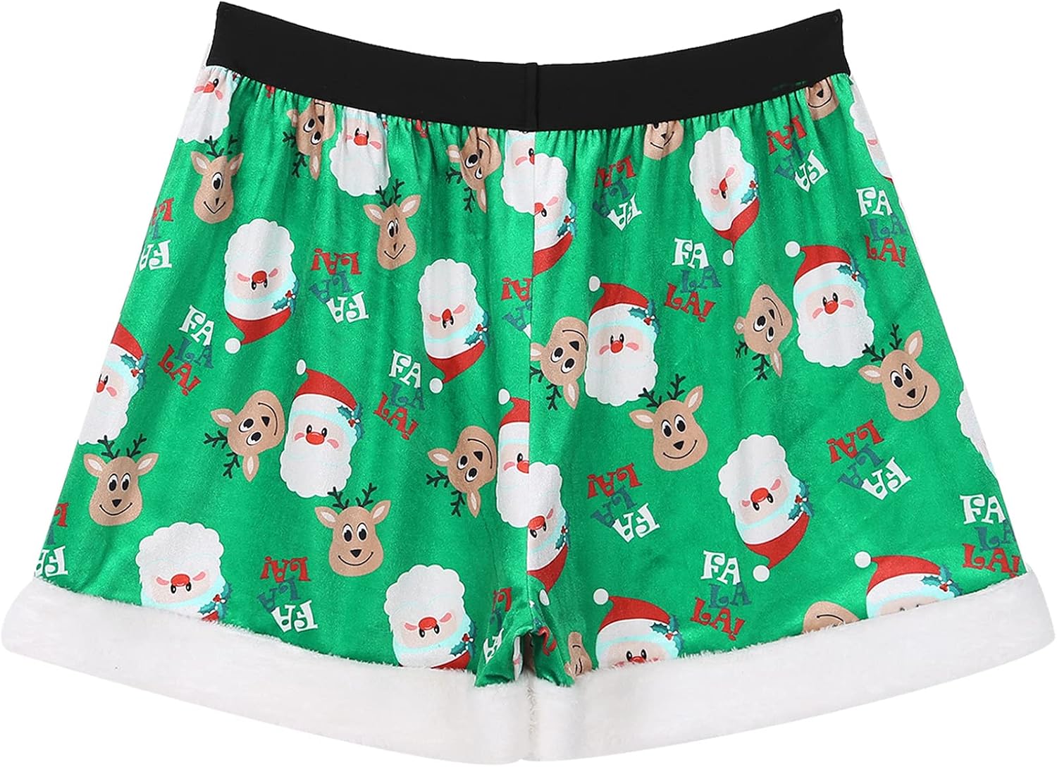 Freebily Mens Velvet Santa Claus Deer Printed Boxer Shorts Christmas Holiday Trunks Underwear
