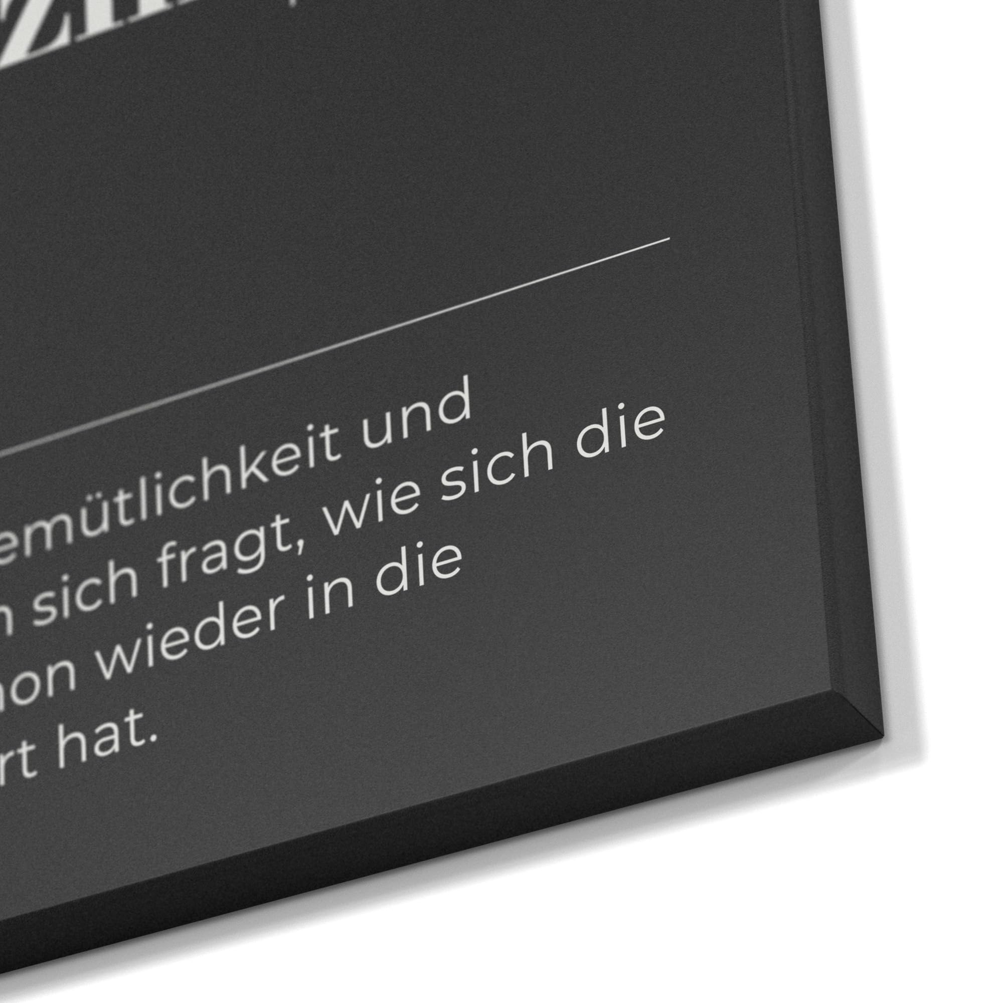 DEQORI Magnetische Kreidetafel mit UV-Druck | Motiv Wohnzimmer - Definition | Design rechteckig 40x60 cm | Kreide Metalltafel beschreibbar – Wanddeko für Küche, Flur, Kinderzimmer & Büro