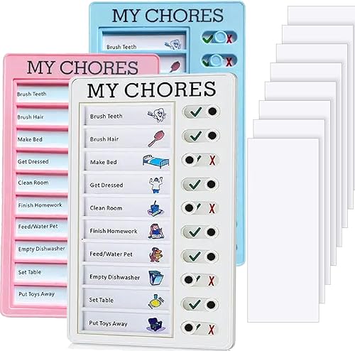 Versátil juego de tablas de tareas para niños y adultos, paquete de 3 tableros de notas de plástico desmontables con marcadores y cartulina, rutina