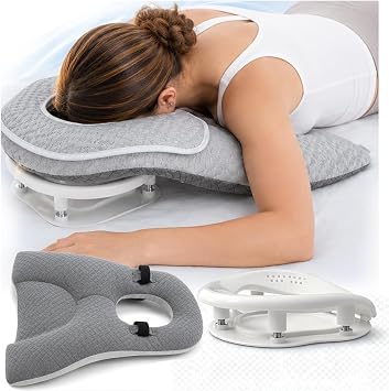 Abdominal Sleeper Pillow with Headhole Double-Sided Eye Pillow with Hole After Eye Surgery for Sleeping on Stomach Sleepers Massage Headrest for Bed Retinal Vitrectomy Recovery Equipment