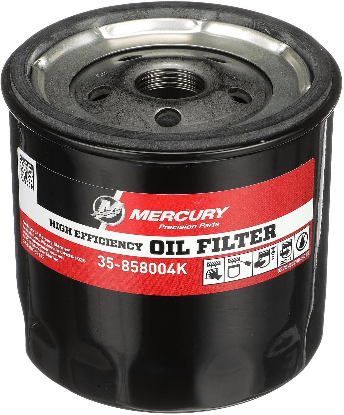 Mercury 858004K High Performance Oil Filter for MerCruiser Sterndrive and Inboard Engines
