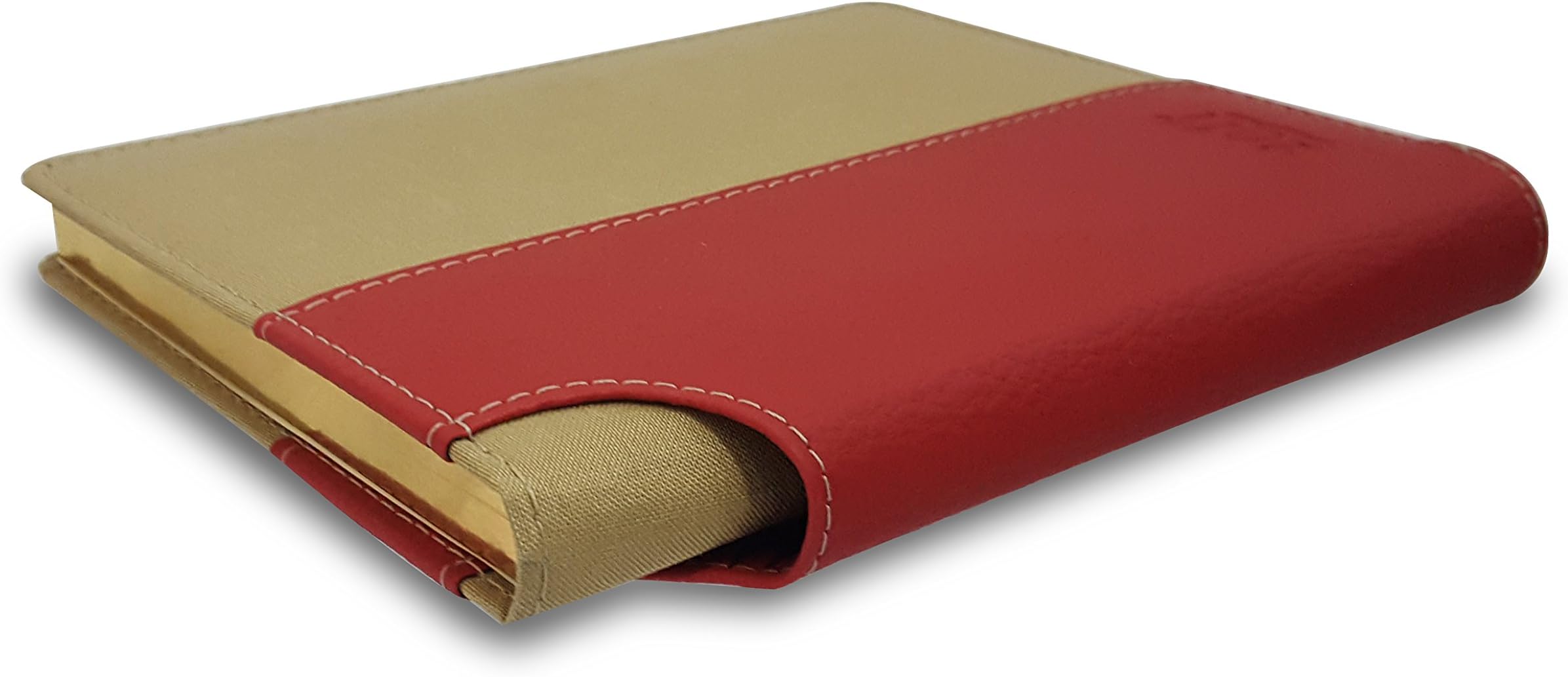 PoliAgendas Beige with Red Leather Planner 2017 with Golden Borders