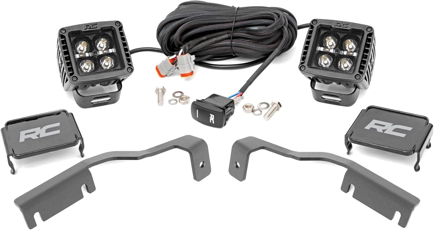 Rough Country 2" DRL LED Ditch Light Kit for 2022-2024 Frontier | Amber - 71067