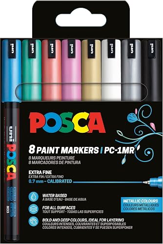 POSCA - Mitsubishi Pencil - Marker Set, 8 stylos acryliques