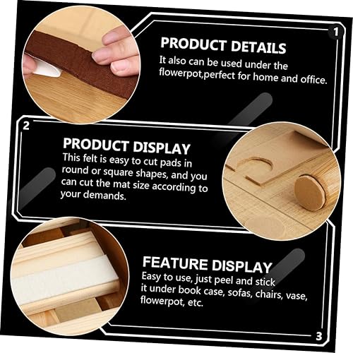 Miniatura 7 de 3 rollos de almohadillas de fieltro antideslizantes para muebles para patas de silla, patas de mesa, fundas para sillas y patas de muebles, patas de