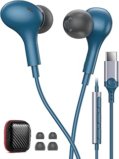 USB C Headphones for iPhone 15 Samsung A53 A33 A54 A34 S23 FE Ultra S21 S20,Magnetic USB C Earphones with Mic In-Ear Headphones Wired Earbuds USB Type C Earphones for Pixel 6a 7 Pro Oneplus 11 Nord 2T