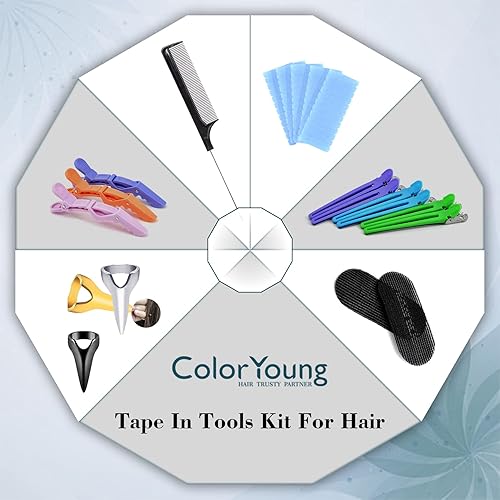 Miniatura 10 de Alicates de extensiones de cabello con cinta adhesiva, extensiones de cinta de superficie plana, alicates de sellado de cabello humano, kit de