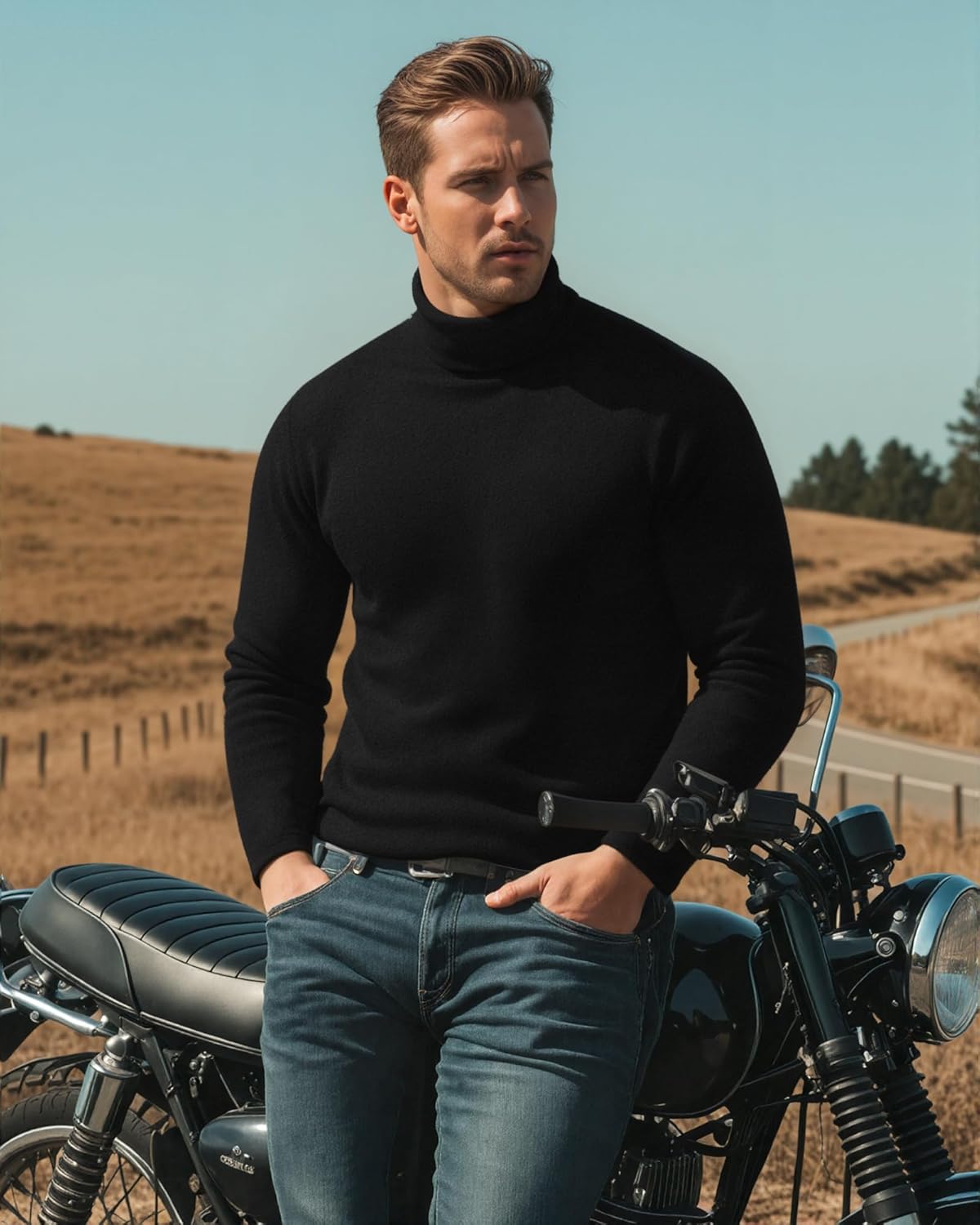 MANGOPOP Men's Turtleneck Long Sleeve Shirts Thermal Undershirt Relaxed Fit Fleece Tops Fall Winter Fashion - Image 6