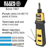 Vista 6 de Klein Tools VDV427-300 Herramienta de perforación de impacto con hoja 66/110, conexiones de cable CAT confiables, fuerza ajustable, incluye púa