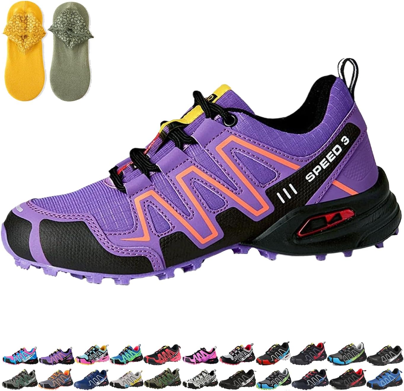 Women's Hiking Sneakers - 2026 New Lightweight Breathable Non-Slip Walking Shoes for Outdoor Trekking, Trail Running & Work with Arch Support