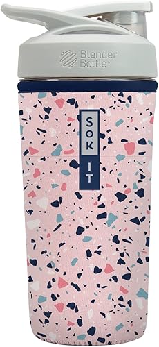 Miniatura 65 de Funda aislante de neopreno para botella mezcladora de proteínas Sok It BotlSok (Jardín inglés de picnic, se ajusta a botella mezcladora de 28 oz)
