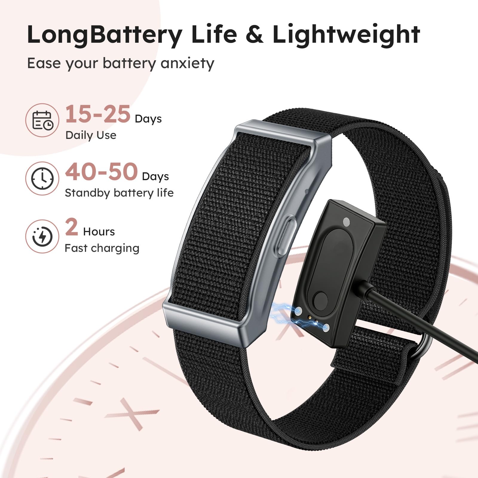 findtime Fitness Tracker pulsera sin pantalla, pulsómetro, monitor de sueño, 100 modos deportivos, contador de calorías, IP68, resistente al agua, pulsera de fitness, iOS, Android, podómetro, reloj