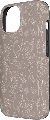 Miniatura 5 de Funda para iPhone 12 Pro Max Butterfly Meadow Botanical Wildflower Pattern Neutral Taupe