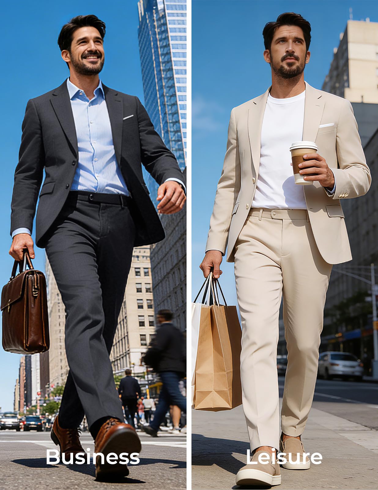 PJ PAUL JONES Herren Anzug 2 Teilig Slim Fit Modern Herrenanzug mit 2 Knöpfe Sakko Hose für Business Hochzeit Party