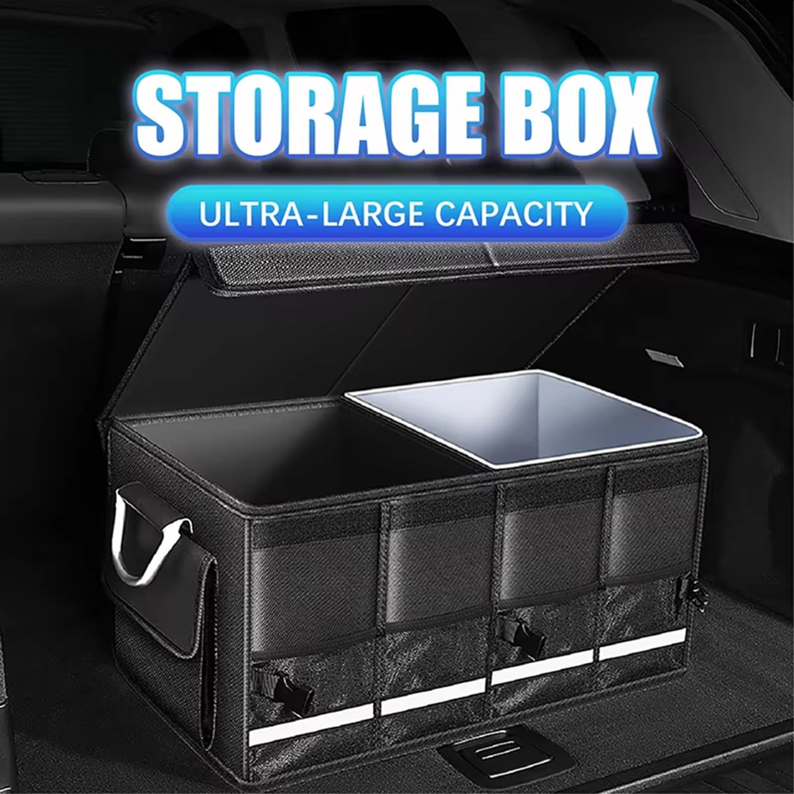 Organizador de Coche para Suzuki Grand Vitara(4door) 2005-2015, Caja Plegable Maletero de Coche Impermeable Plegable con Tapa Plegable Aluminio,72L