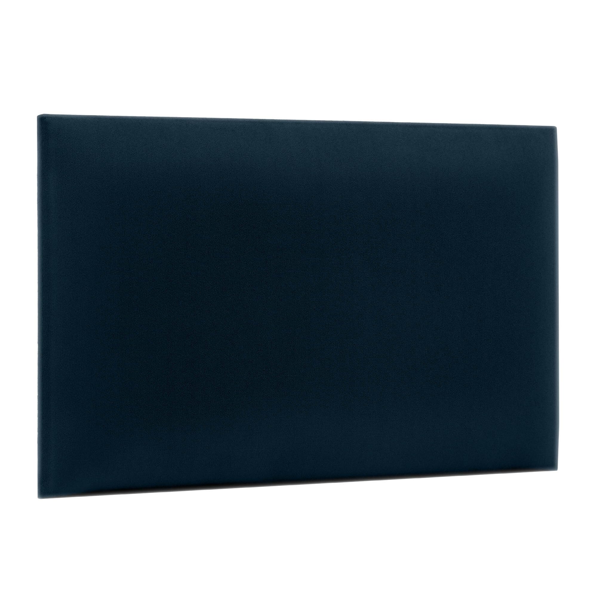 murando - Wall cushion as a headboard for a bed Rectangle Velvet 30x40 cm - Padded wall panel wall decoration for bedroom living room children's room - navy