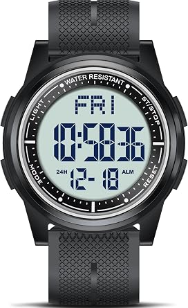WIFORT Reloj Digital Impermeable con Cron metro Alarma Cuenta Atr s Doble Hora, Ultra-Delgado Super Pantalla Gran Angular Digital Relojes de Pulsera para Hombres Mujeres