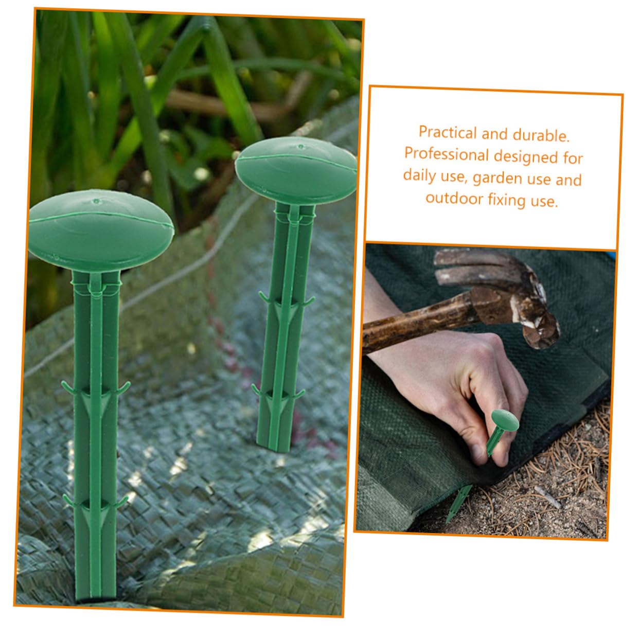 Piquet de Tente de Serrage en Plastique Vert 150 Pièces pour Jardin
