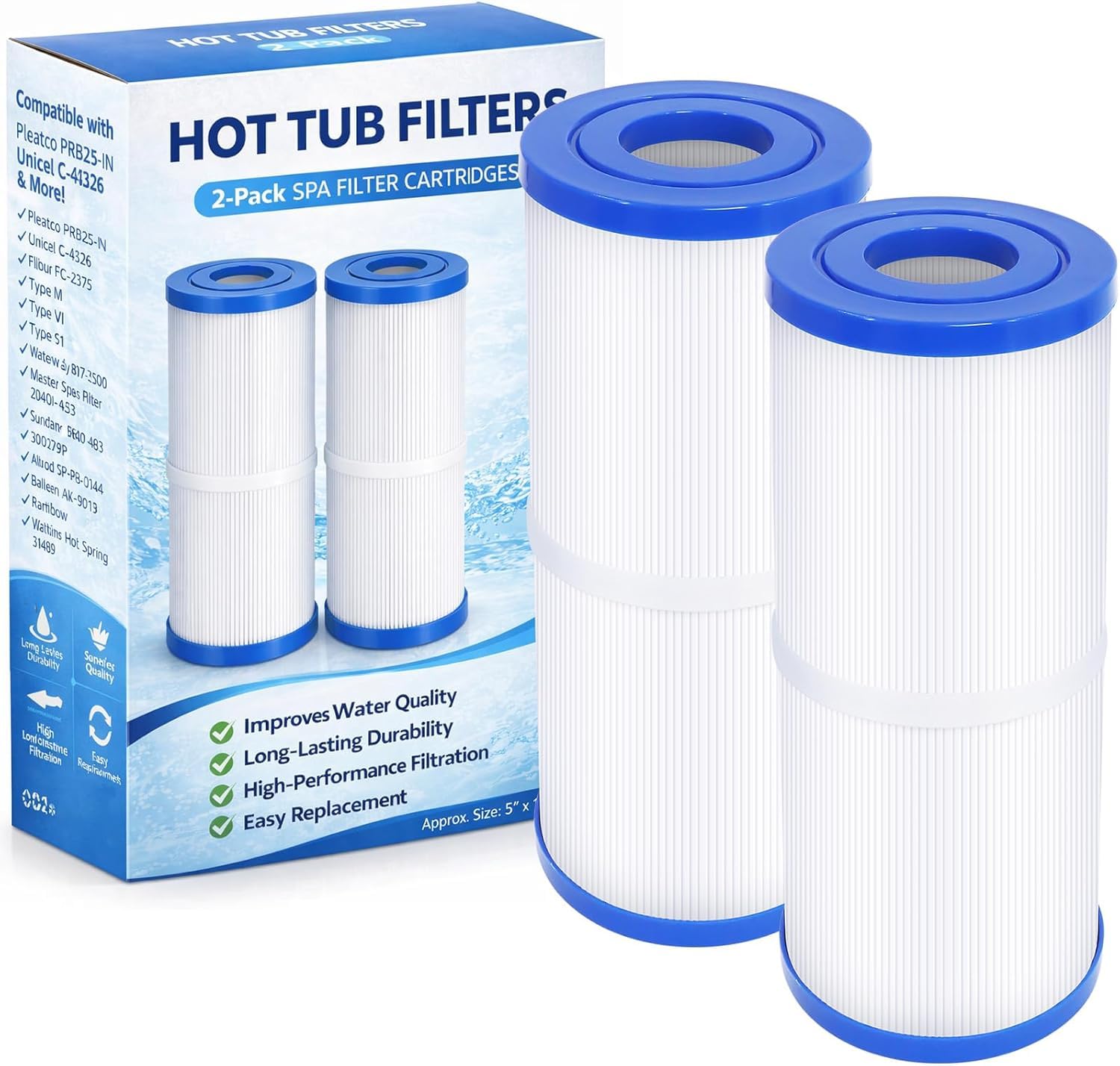 Filtre de spa compatible Unicel C-4326 Pleatco PRB251N Filbur FC-2375 Poweka
