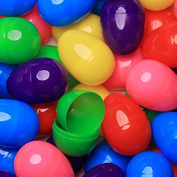 Entervending Easter Eggs 3 - Bright Fillable Easter Eggs 12 pcs - Easter Basket Stuffers - Empty Large Enough to Hold Toy and Candy - Plastic Easter Egg Filler Bulk - Egg Hunt Kids Surprise