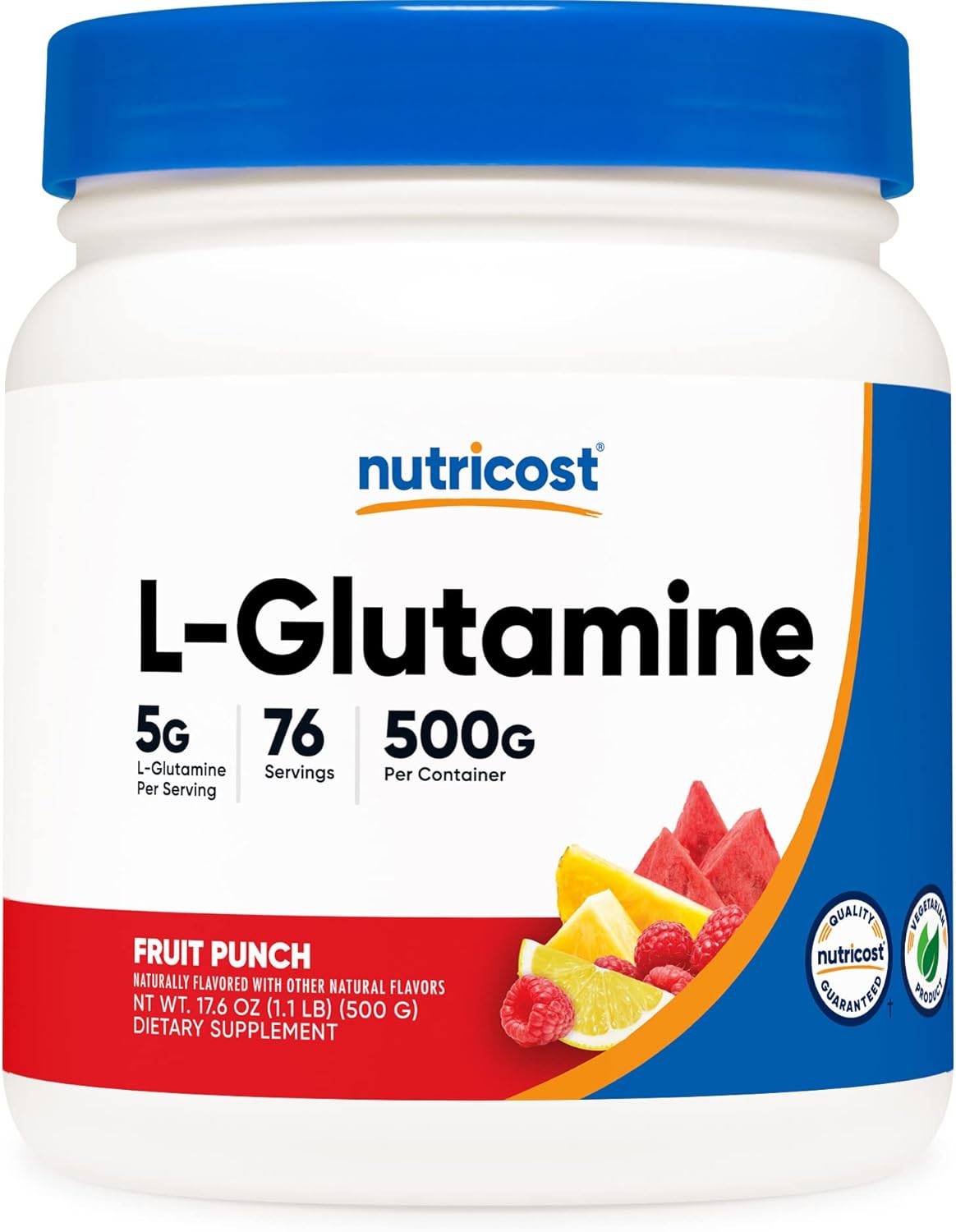 Nutricost L-Glutamine Powder 500 Grams (Fruit Punch) : Health & Household
